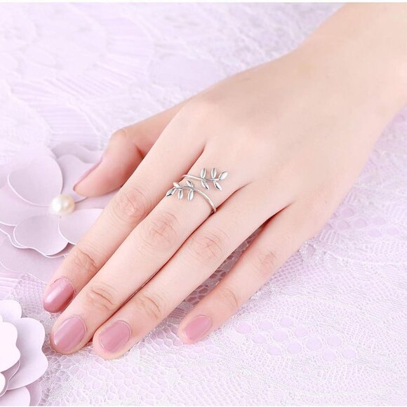 S925 Sterling Silver Adjustable Wrap Open Ring for Women - Picture 4 of 6